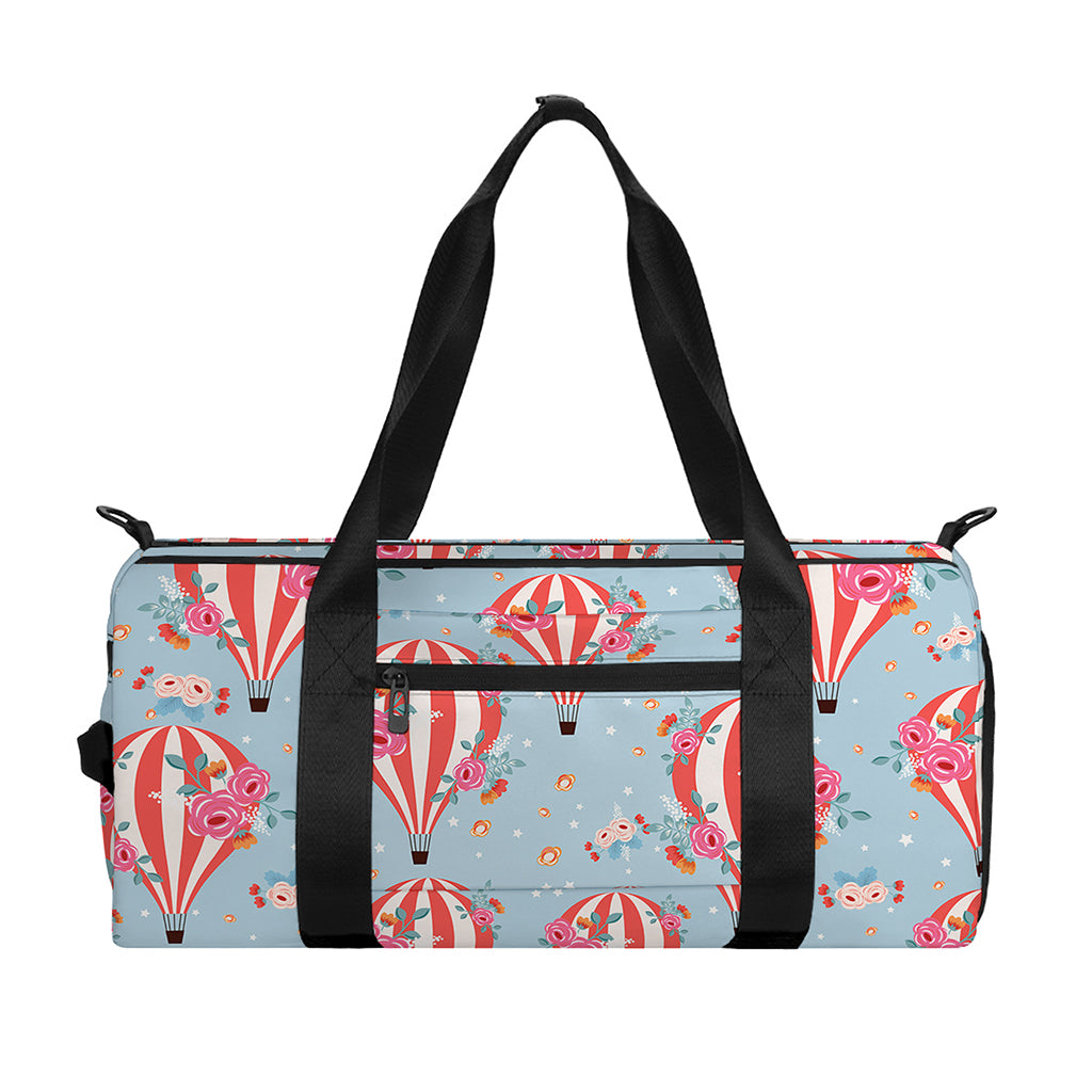 Floral Air Balloon Pattern Print Gym Bag