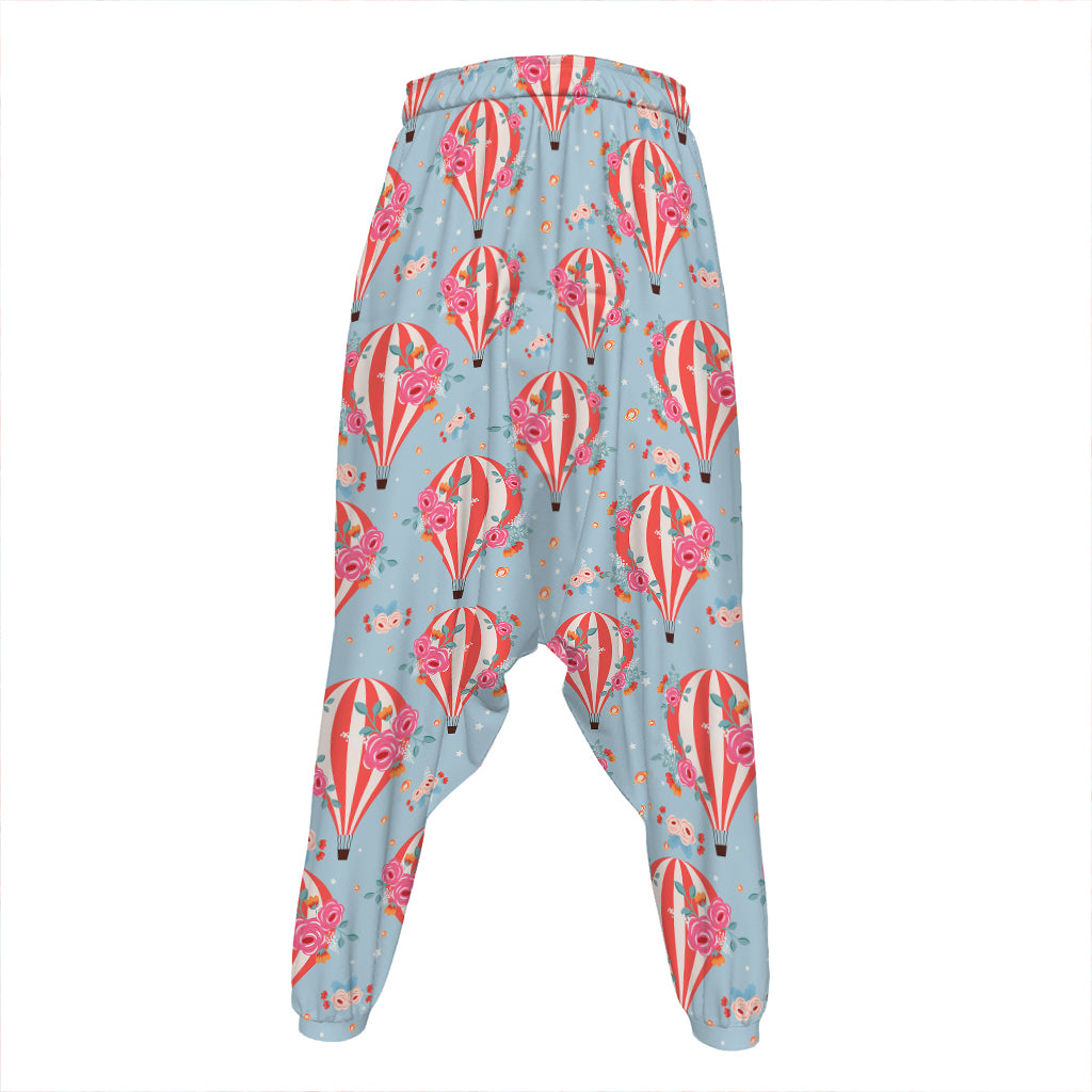 Floral Air Balloon Pattern Print Hammer Pants