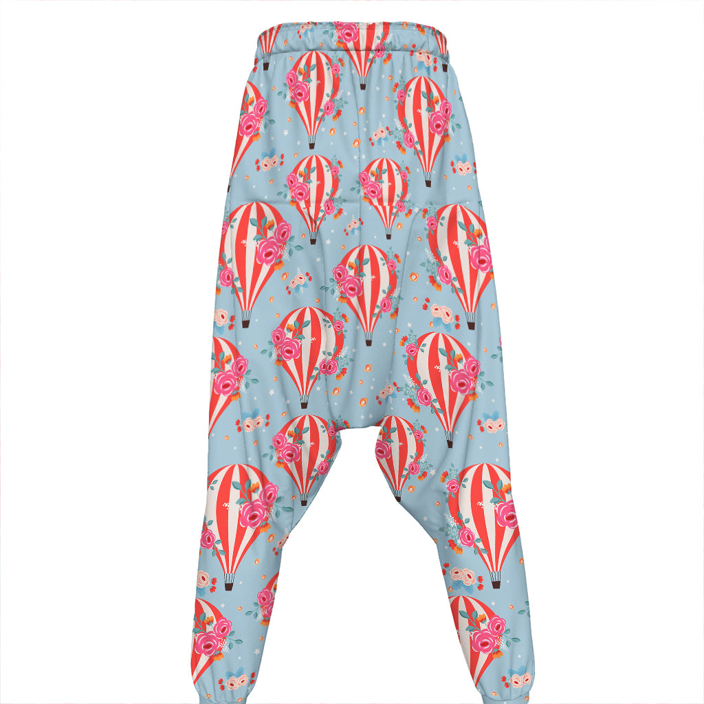 Floral Air Balloon Pattern Print Hammer Pants