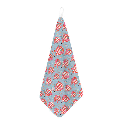 Floral Air Balloon Pattern Print Hand Towel