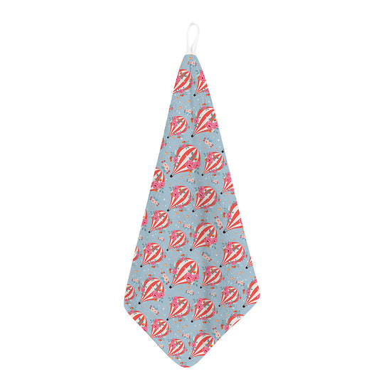 Floral Air Balloon Pattern Print Hand Towel