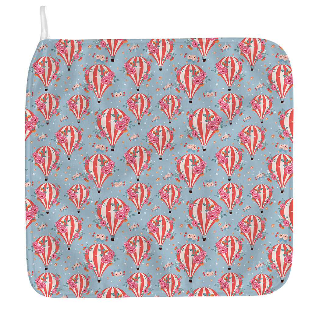 Floral Air Balloon Pattern Print Hand Towel