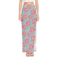 Floral Air Balloon Pattern Print High Slit Maxi Skirt