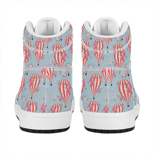 Floral Air Balloon Pattern Print High Top Leather Sneakers