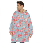 Floral Air Balloon Pattern Print Hoodie Blanket