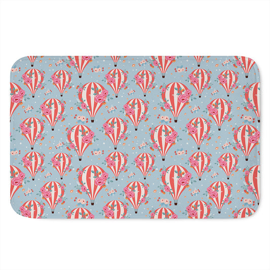 Floral Air Balloon Pattern Print Indoor Door Mat