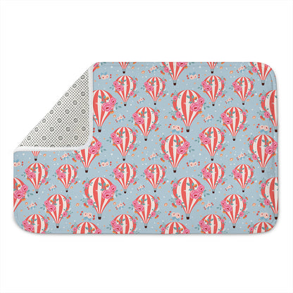 Floral Air Balloon Pattern Print Indoor Door Mat