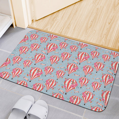 Floral Air Balloon Pattern Print Indoor Door Mat