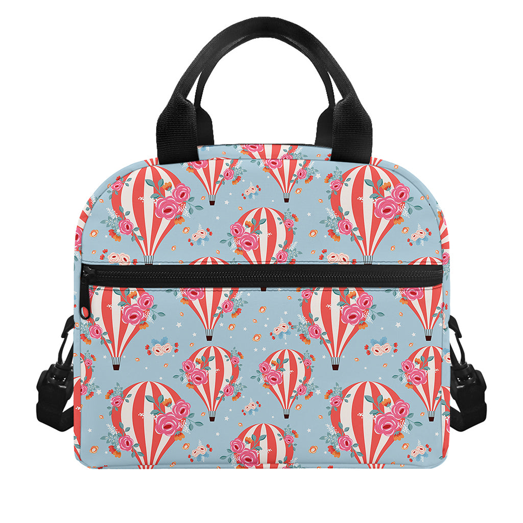 Floral Air Balloon Pattern Print Insulated Lunch Bag