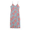 Floral Air Balloon Pattern Print Jersey Midi Cami Dress