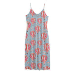 Floral Air Balloon Pattern Print Jersey Midi Cami Dress