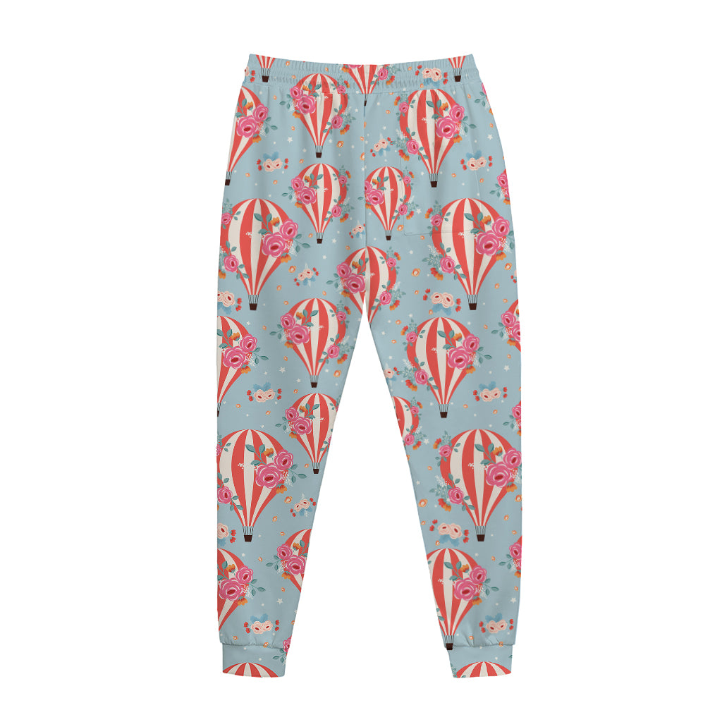 Floral Air Balloon Pattern Print Jogger Pants