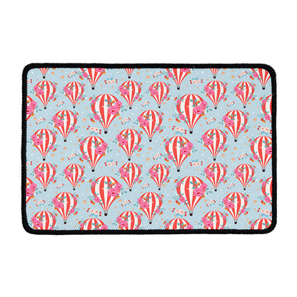 Floral Air Balloon Pattern Print Kitchen Mat