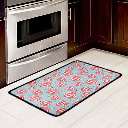 Floral Air Balloon Pattern Print Kitchen Mat