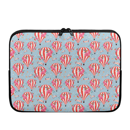 Floral Air Balloon Pattern Print Laptop Sleeve