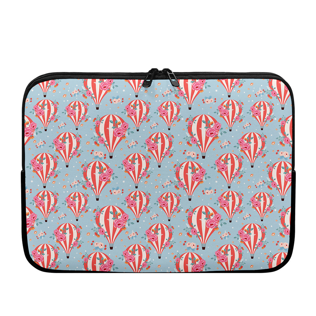Floral Air Balloon Pattern Print Laptop Sleeve