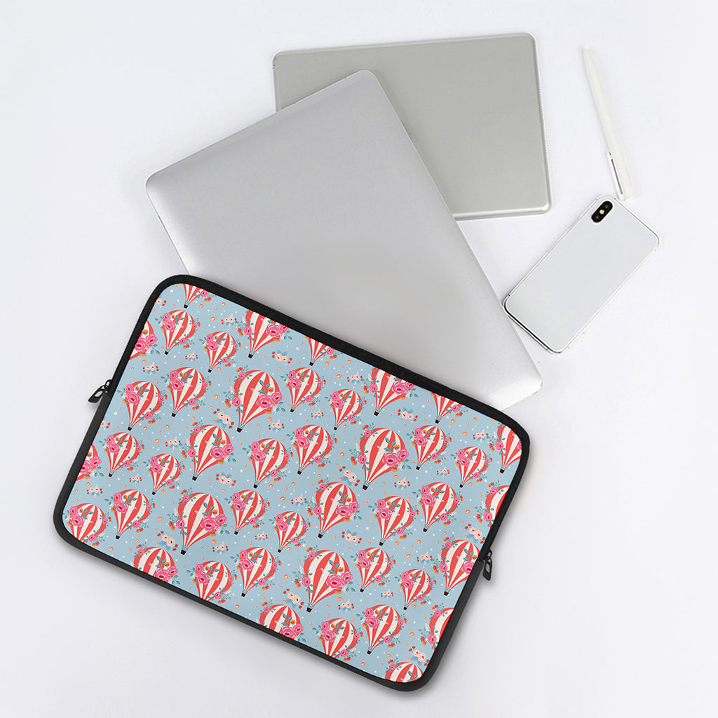 Floral Air Balloon Pattern Print Laptop Sleeve