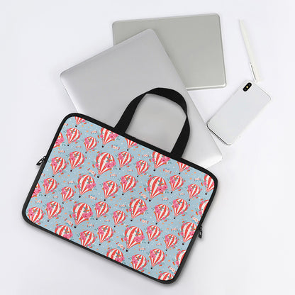 Floral Air Balloon Pattern Print Laptop Sleeve With Handle
