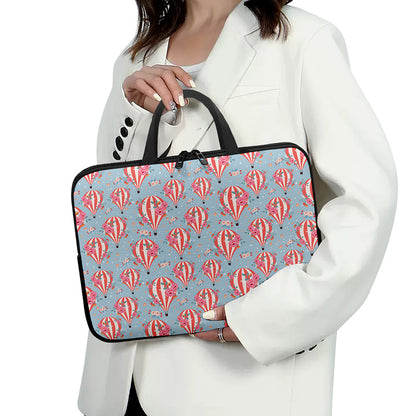 Floral Air Balloon Pattern Print Laptop Sleeve With Handle