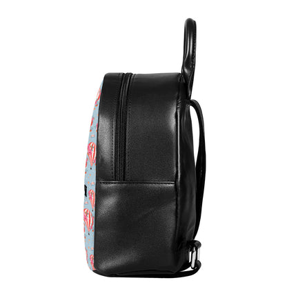 Floral Air Balloon Pattern Print Leather Backpack