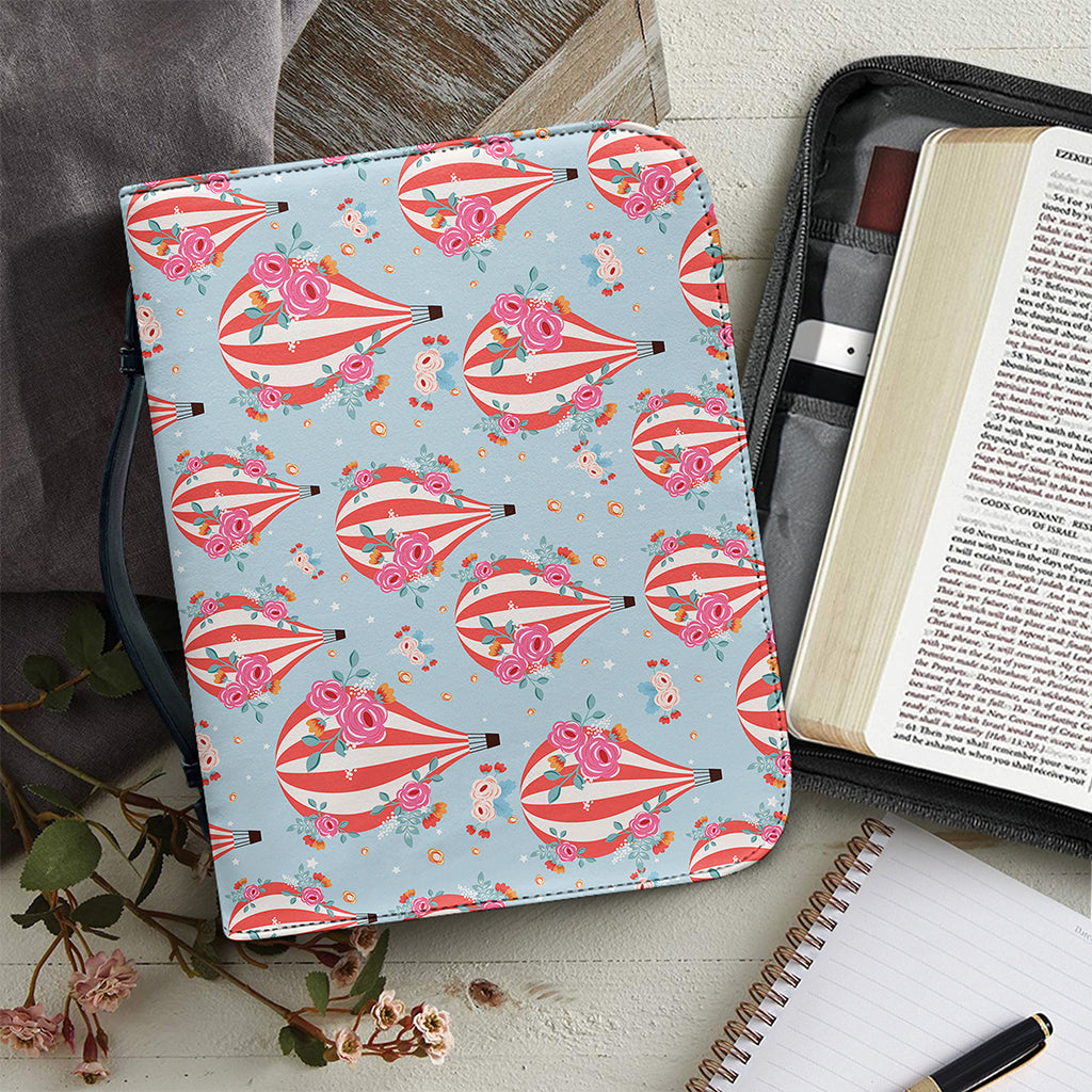 Floral Air Balloon Pattern Print Leather Bible Cover