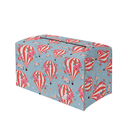 Floral Air Balloon Pattern Print Leather Tissue Box Cover