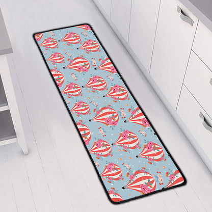 Floral Air Balloon Pattern Print Long Kitchen Mat