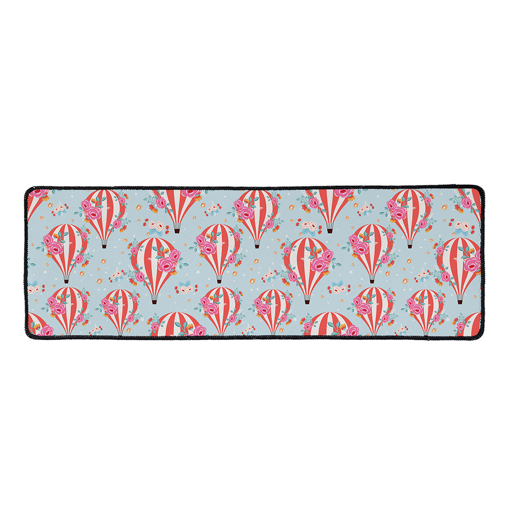 Floral Air Balloon Pattern Print Long Kitchen Mat