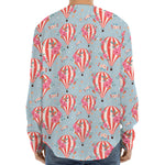 Floral Air Balloon Pattern Print Long Sleeve Baseball Jersey