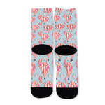 Floral Air Balloon Pattern Print Long Socks