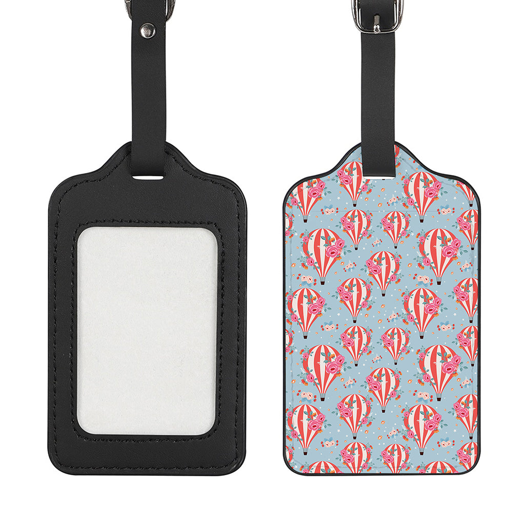 Floral Air Balloon Pattern Print Luggage Tag