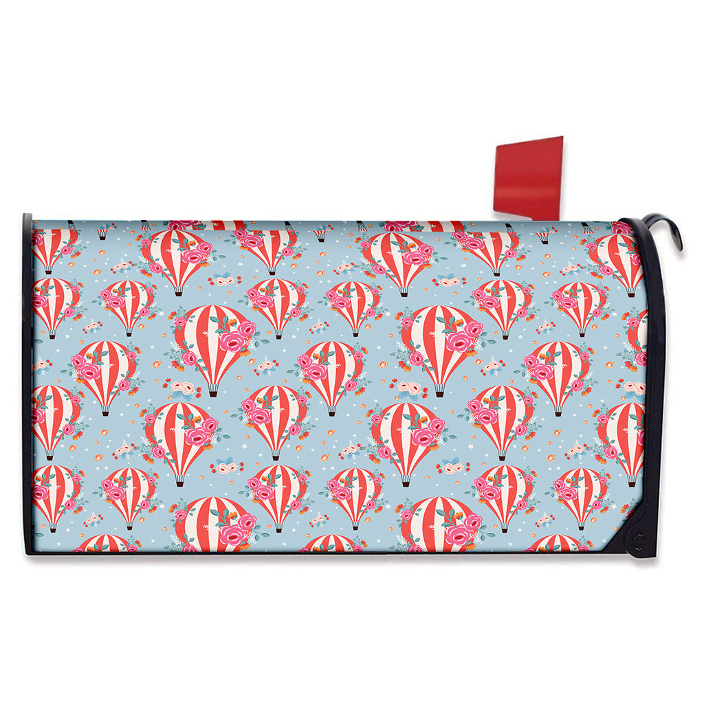 Floral Air Balloon Pattern Print Mailbox Cover