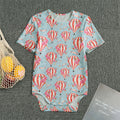 Floral Air Balloon Pattern Print Men's Bodysuit