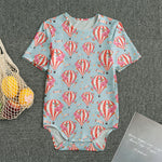 Floral Air Balloon Pattern Print Men's Bodysuit