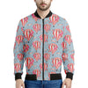 Floral Air Balloon Pattern Print Men's Bomber Jacket