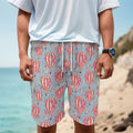 Floral Air Balloon Pattern Print Men's Cargo Shorts