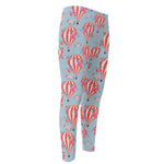 Floral Air Balloon Pattern Print Men's Compression Pants