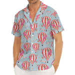 Floral Air Balloon Pattern Print Men's Deep V-Neck Shirt