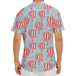 Floral Air Balloon Pattern Print Men's Deep V-Neck Shirt