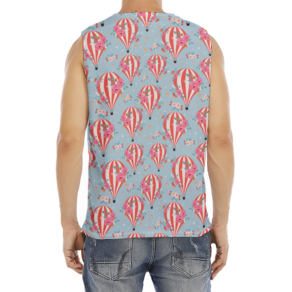 Floral Air Balloon Pattern Print Men's Fitness Tank Top
