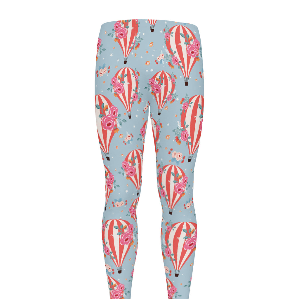 Floral Air Balloon Pattern Print Men's leggings