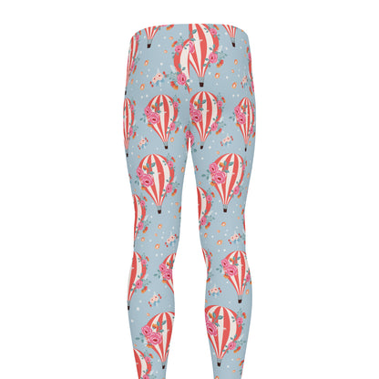 Floral Air Balloon Pattern Print Men's leggings