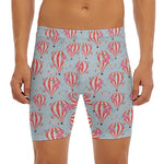 Floral Air Balloon Pattern Print Men's Long Boxer Briefs