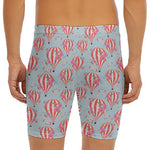 Floral Air Balloon Pattern Print Men's Long Boxer Briefs