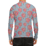 Floral Air Balloon Pattern Print Men's Long Sleeve Rash Guard