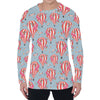 Floral Air Balloon Pattern Print Men's Long Sleeve T-Shirt