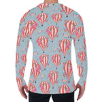 Floral Air Balloon Pattern Print Men's Long Sleeve T-Shirt