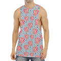 Floral Air Balloon Pattern Print Men's Muscle Tank Top