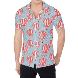 Floral Air Balloon Pattern Print Men's Shirt