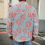 Floral Air Balloon Pattern Print Men's Shirt Jacket